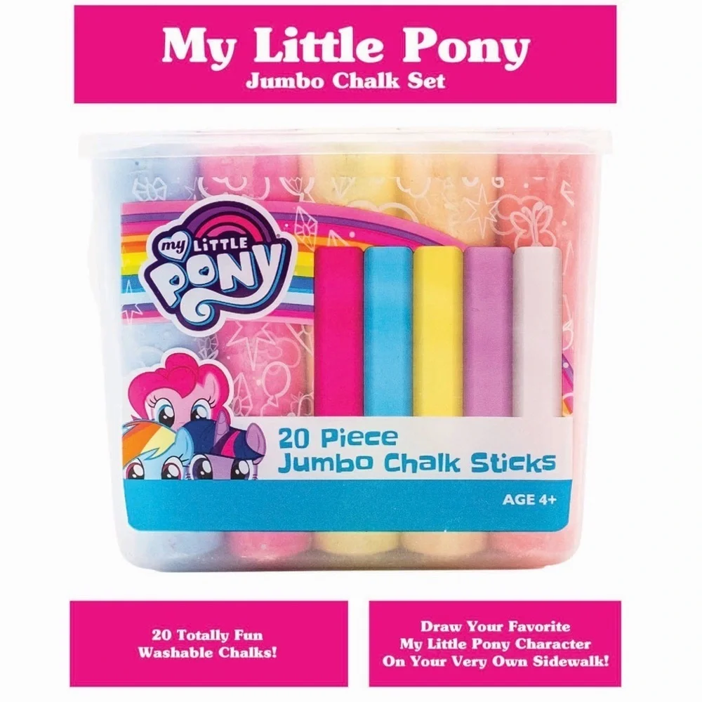 My Little Pony Jumbo Sidewalk Chalk Sticks in Storage Tub 20 Piece Multicolor